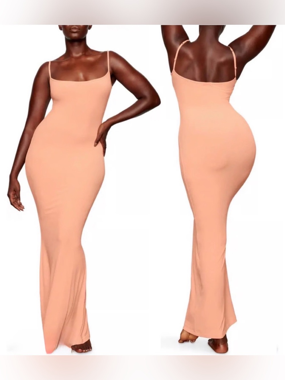 Skims Soft Lounge LONG SLIP DRESS- Peach